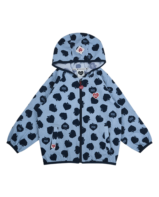 Navy Bubble Apple Pattern Windbreaker