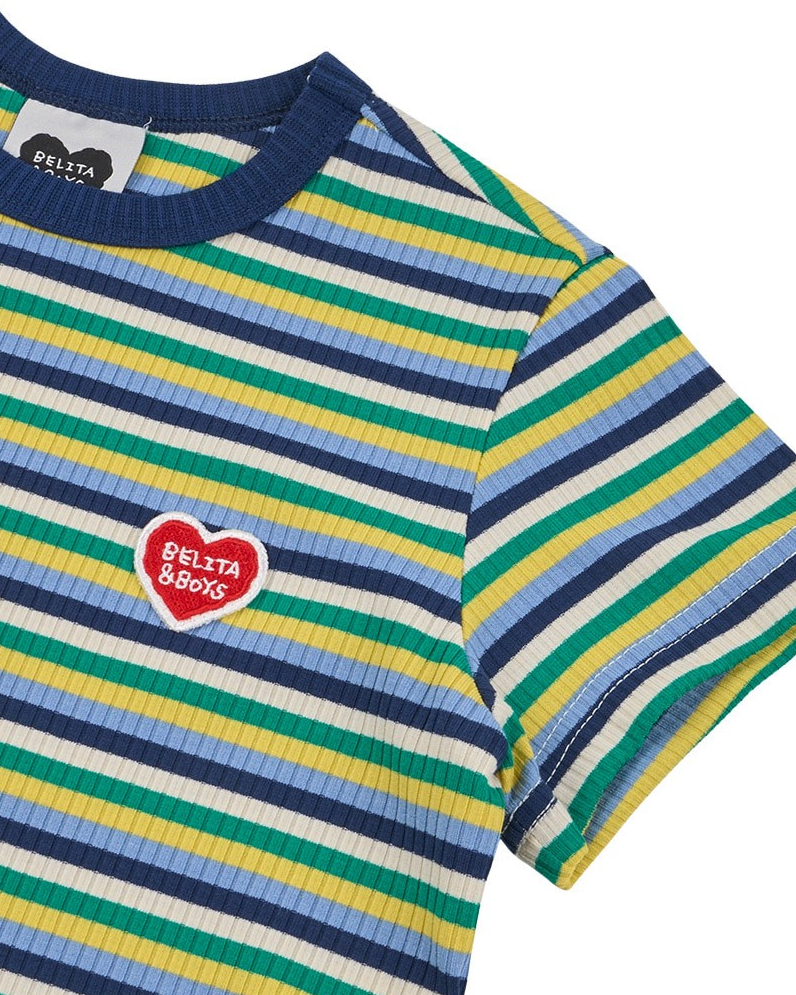 [SET] Blue Colorful Stripe Short One Mile
