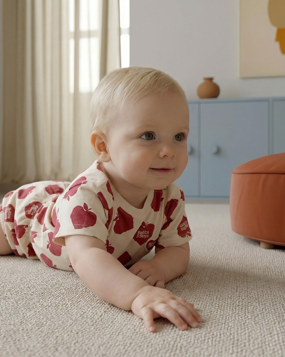 [BABY SET] Red Bubble Apple Pattern Shorts