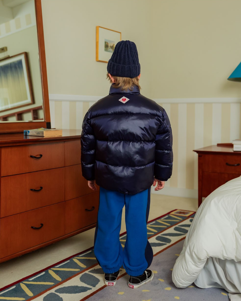 Navy BB Heart Basic Puffer Jumper