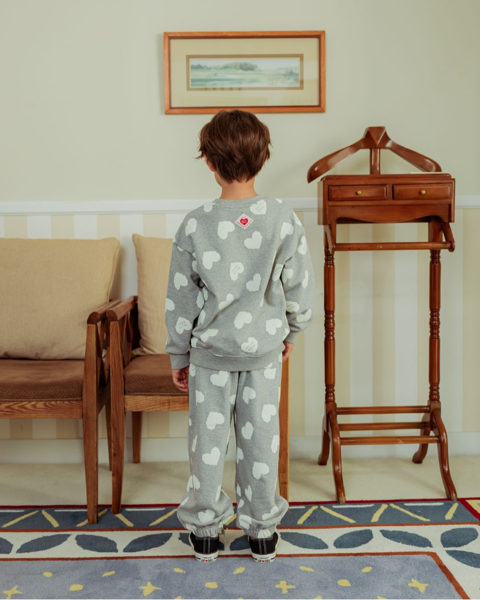 [SET] Grey BB Heart Pattern Jogger