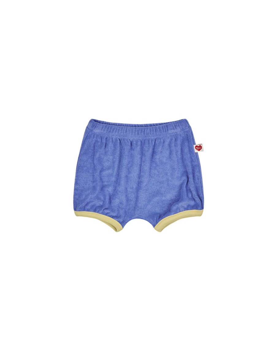 [BABY SET] Yellow Bubble Apple Color Block Terry Shorts