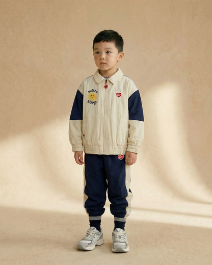Navy BB Heart Color Block Jogger