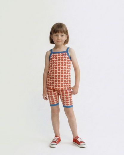 Red BB Heart Pattern One Mile Sleeveless