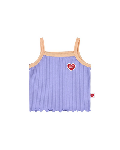 [BABY GIRL SET] Violet BB Heart Two-Tone Sleeveless One Mile