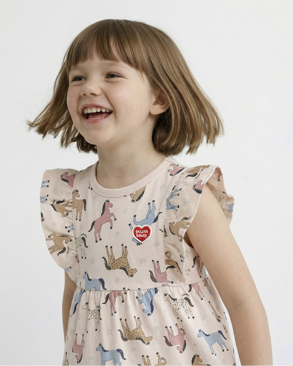 [GIRL SET] Light Pink Horse Pattern Blouse & Shorts