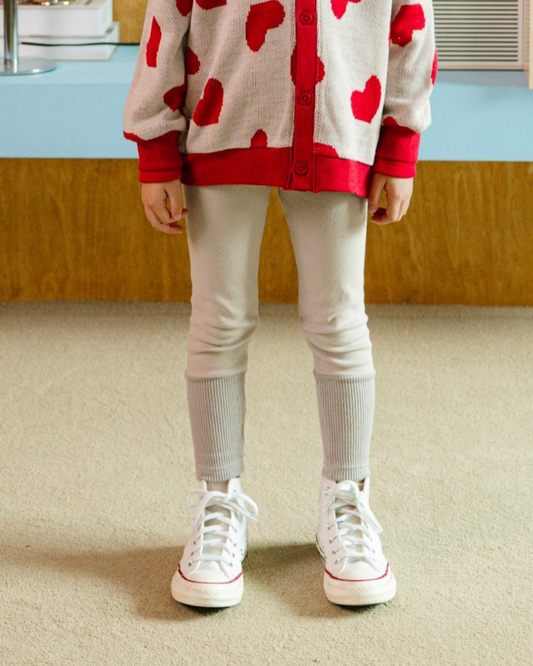 Beige Color Block Leggings