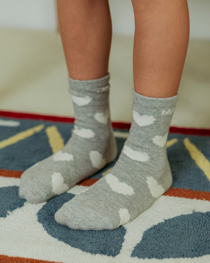 Grey BB Heart Pattern Socks