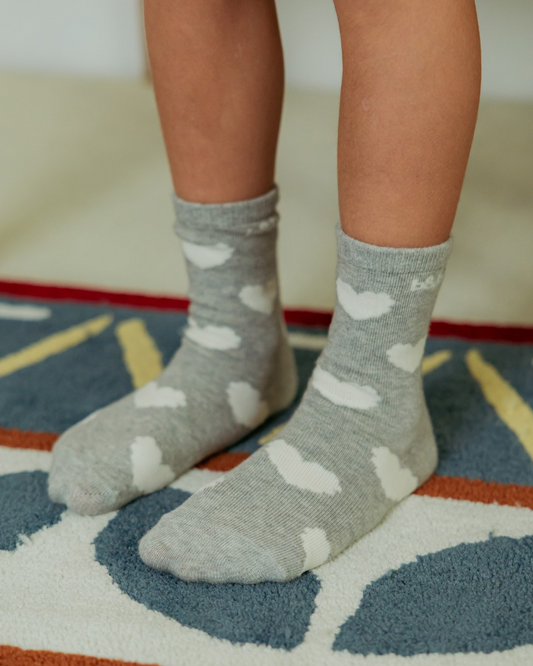 Grey BB Heart Pattern Socks