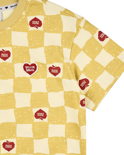 [SET] Yellow Bubble Apple Checkerboard Crop