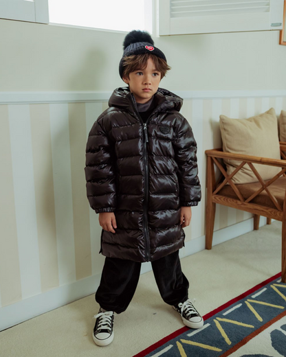 Black BB Heart Duck Down Long Jumper