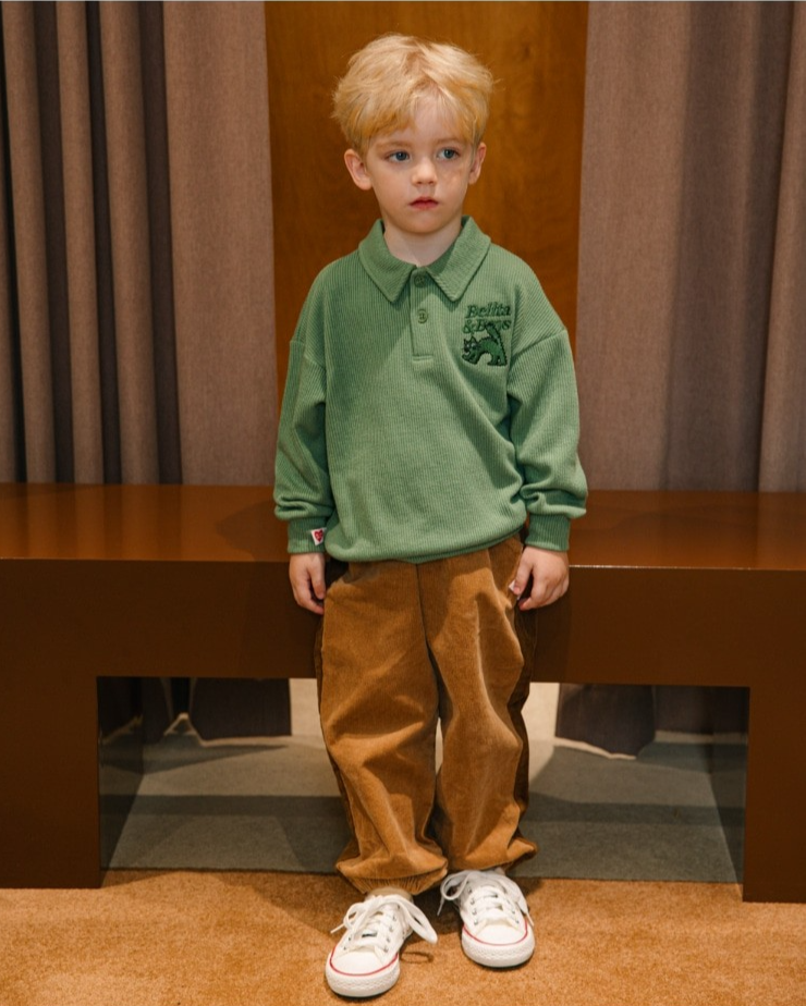 Brown Color Block Corduroy Jogger