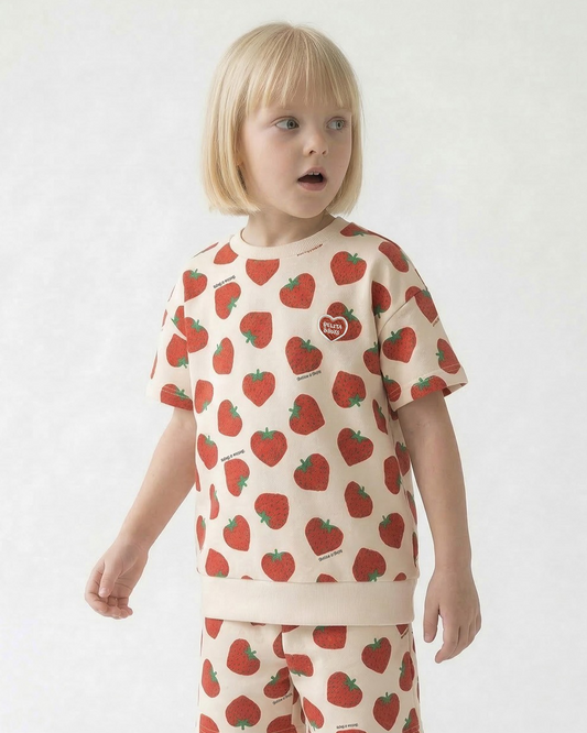 [SET] Red Berry Pattern Shorts