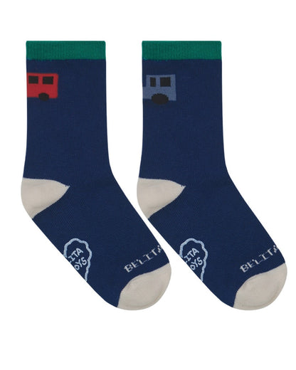 Dark Blue Bus and Truck Socks