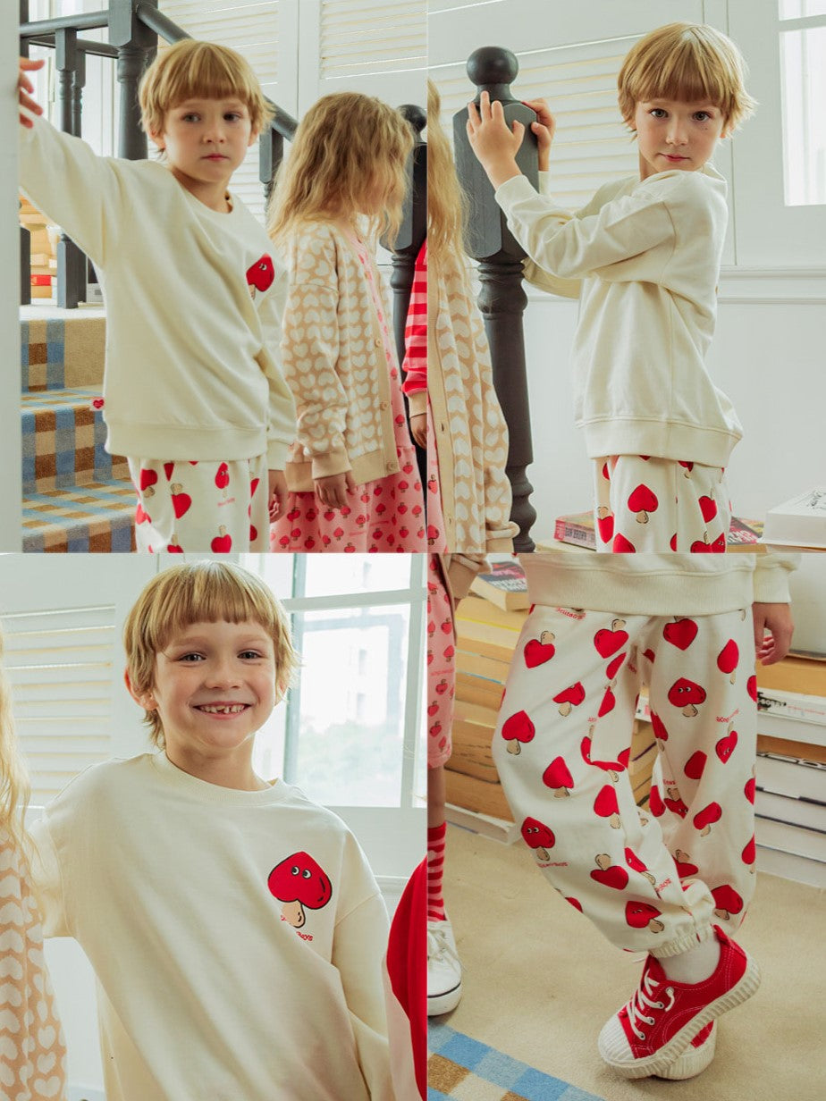 [SET] Cream Mushroom Pattern Jogger