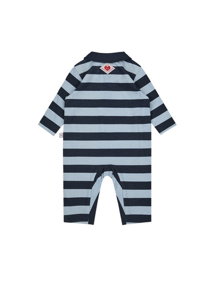 BABY Navy BB Heart Stripe Collar Jumpsuit