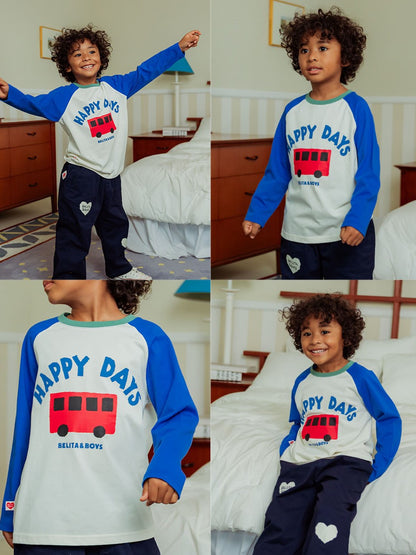 Blue Bus Raglan Long Sleeve