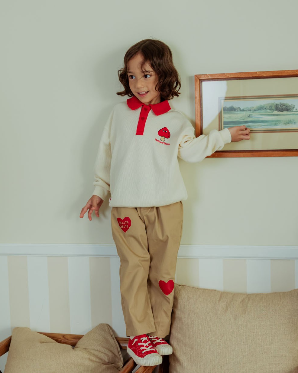 Cream Mushroom Collar Knit Sweater