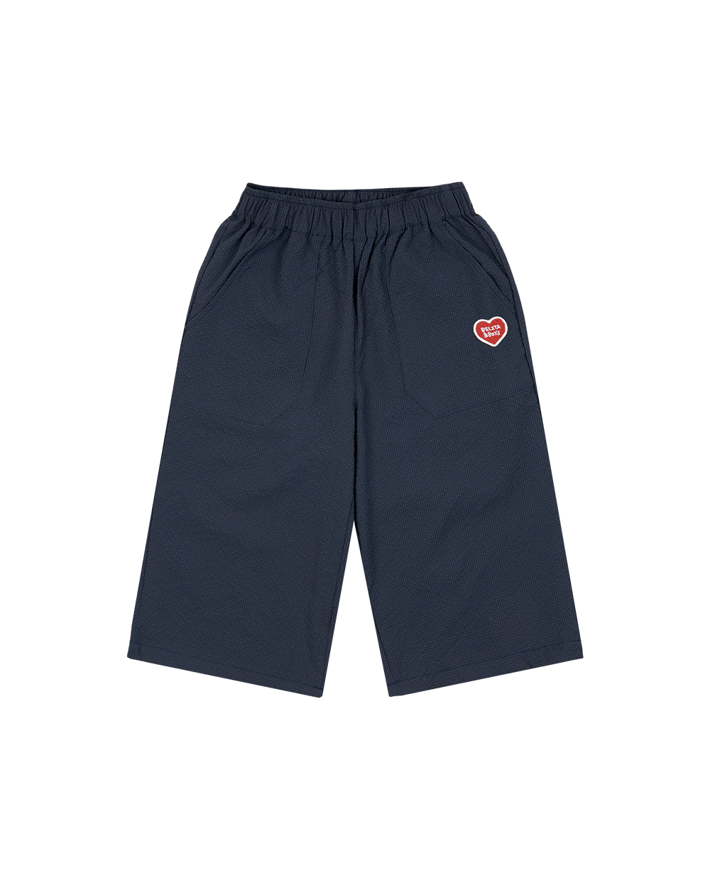 Navy BB Heart Polysucker Crop Pants