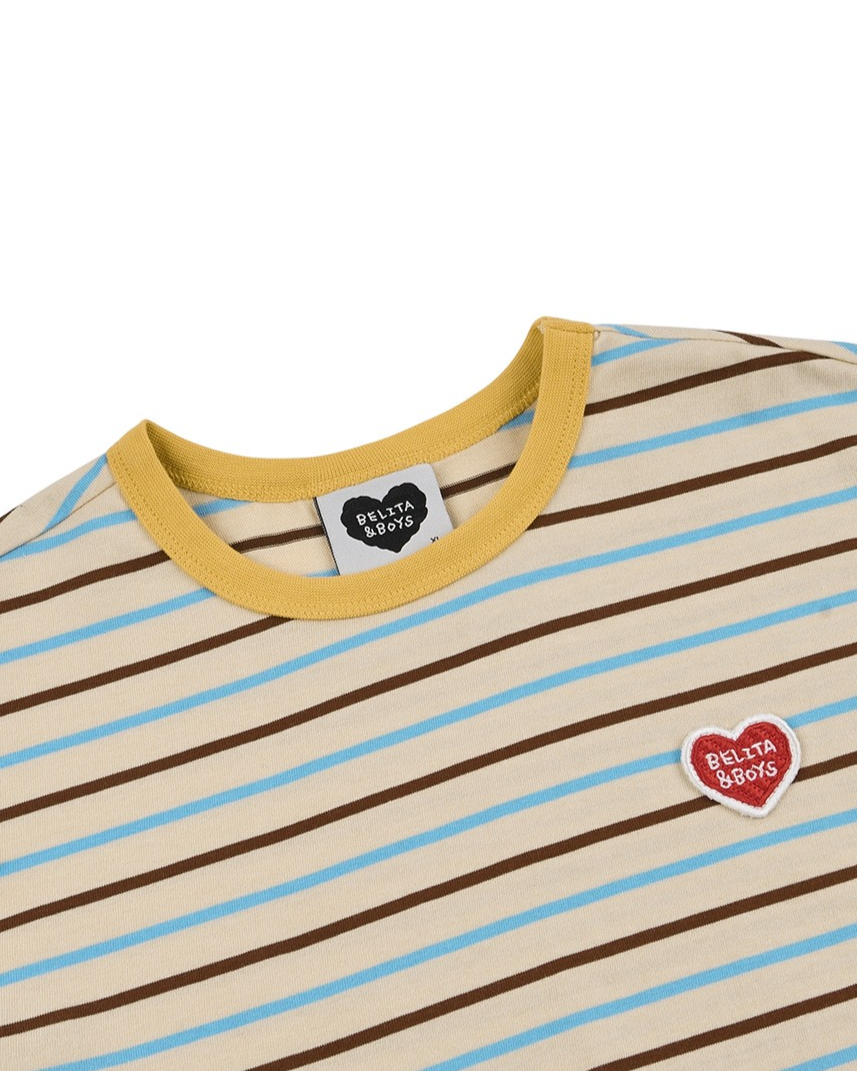 [SET] Yellow BB Heart Multi Stripe Shorts