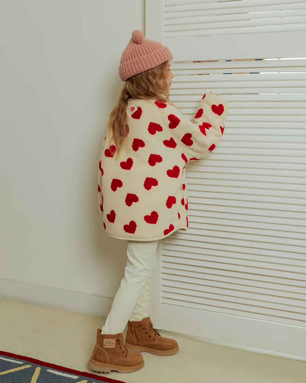 Red BB Heart Pattern Reversible Jumper