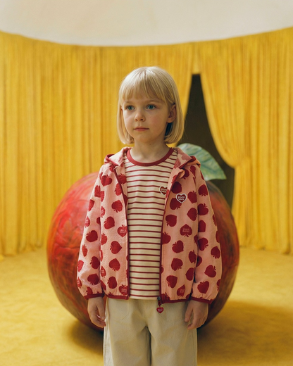 Red Bubble Apple Pattern Windbreaker