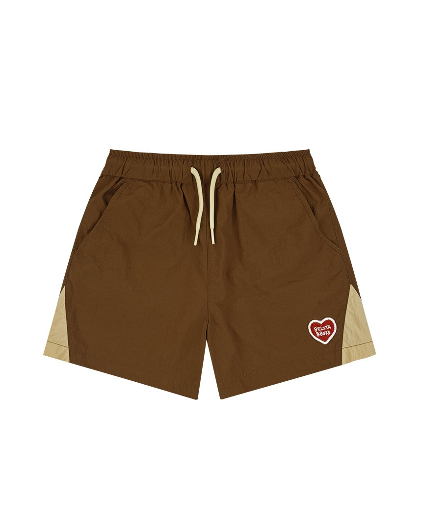 Brown BB Heart Edge Color Block Shorts