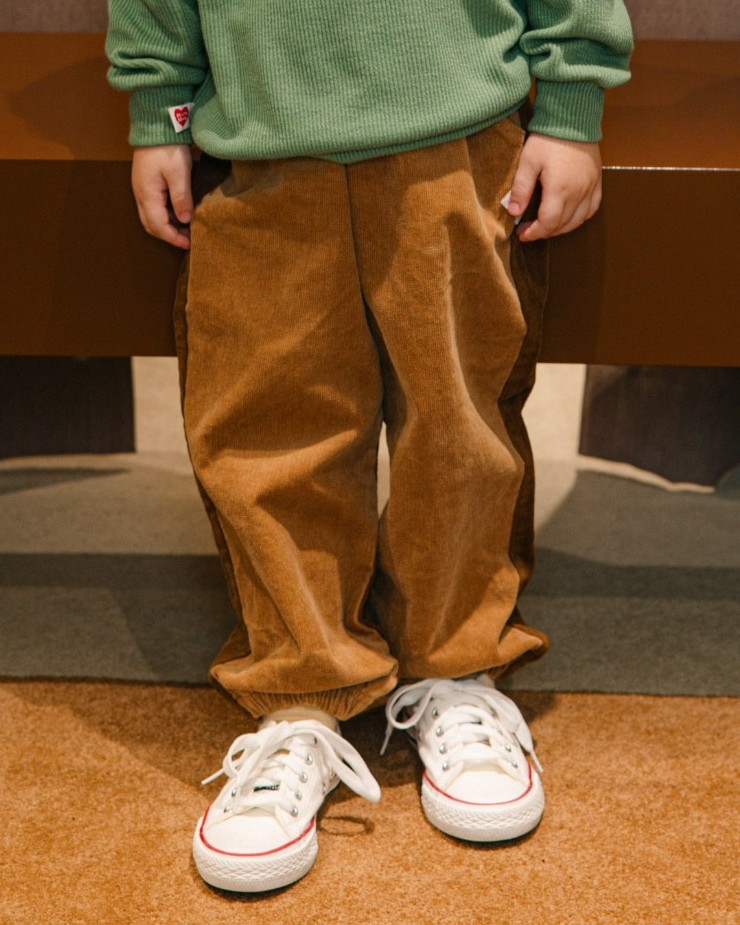 Brown Color Block Corduroy Jogger