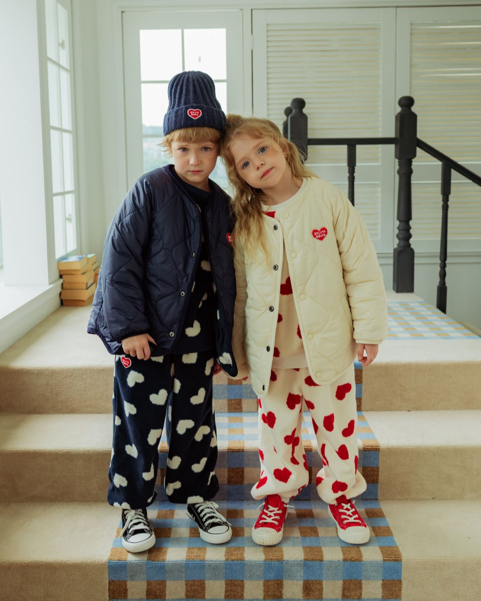 Red BB Heart Pattern Reversible Jumper