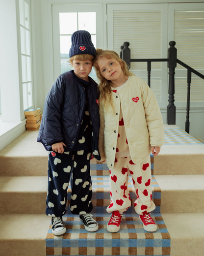 Red BB Heart Pattern Reversible Jumper