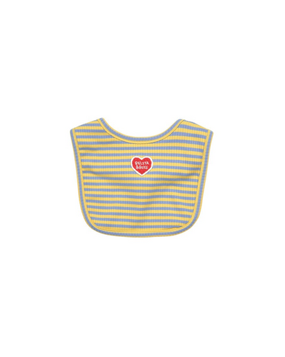 [BABY SET] Light Blue Stripe Rib Jumpsuit & Bib & Bonnet