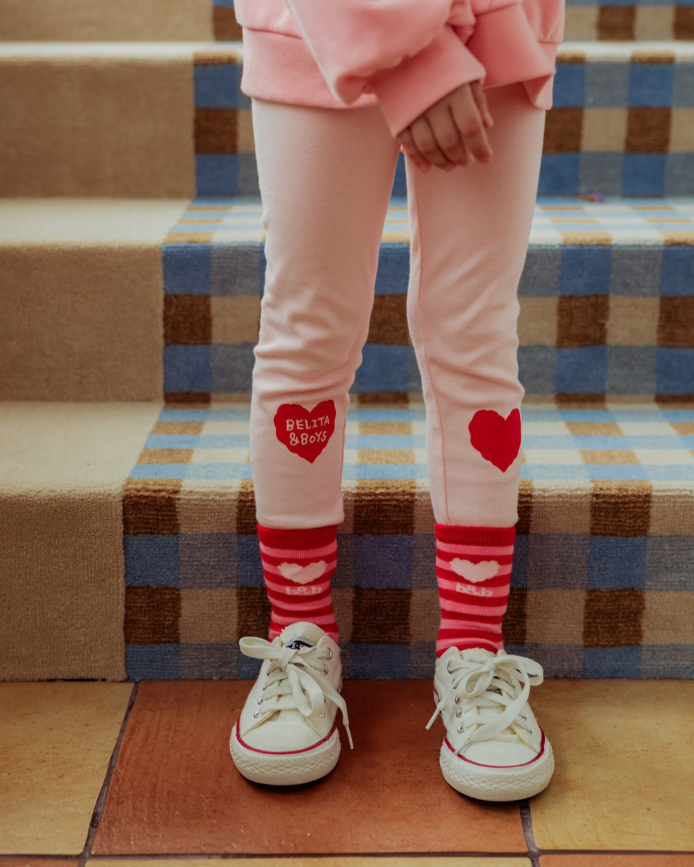 Pink Double Heart Leggings