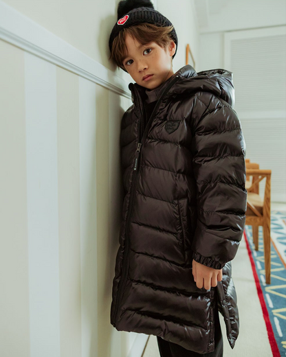 Black BB Heart Duck Down Long Jumper