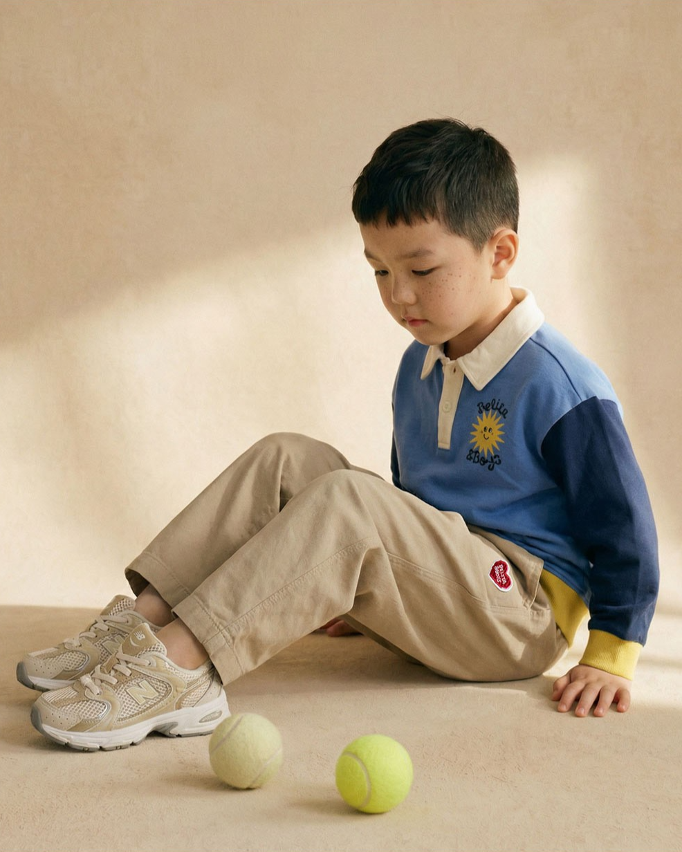 Beige BB Heart Woven Pants