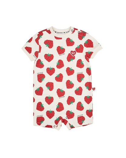 BABY Red Berry Pattern Short Jumpsuit