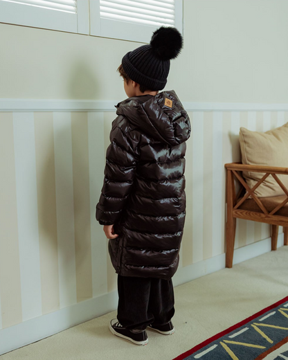 Black BB Heart Pompom Beanie