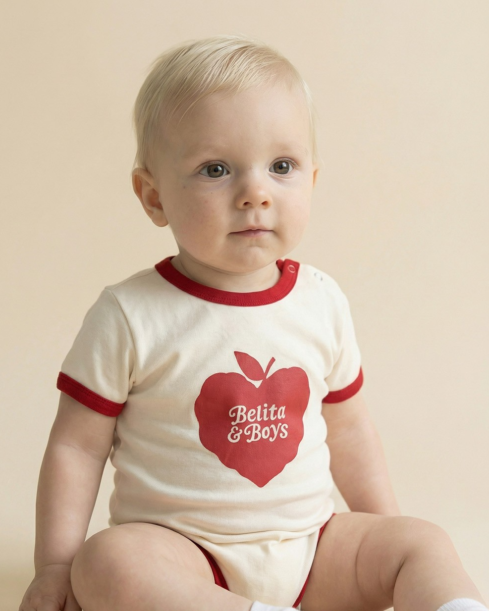 BABY Red Bubble Apple Short Jumpsuit