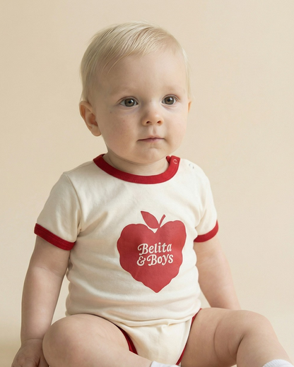BABY Red Bubble Apple Short Jumpsuit