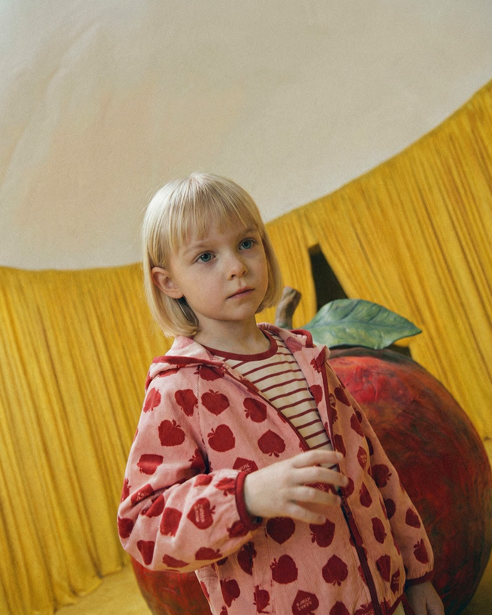 Red Bubble Apple Pattern Windbreaker