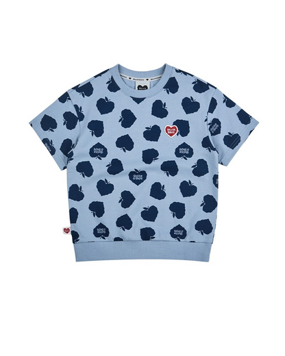 [SET] Navy Bubble Apple Pattern Crop