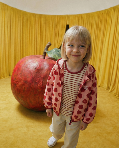 Red Bubble Apple Pattern Windbreaker