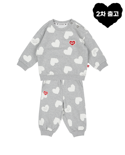 [BABY SET] Grey BB Heart Pattern Jogger