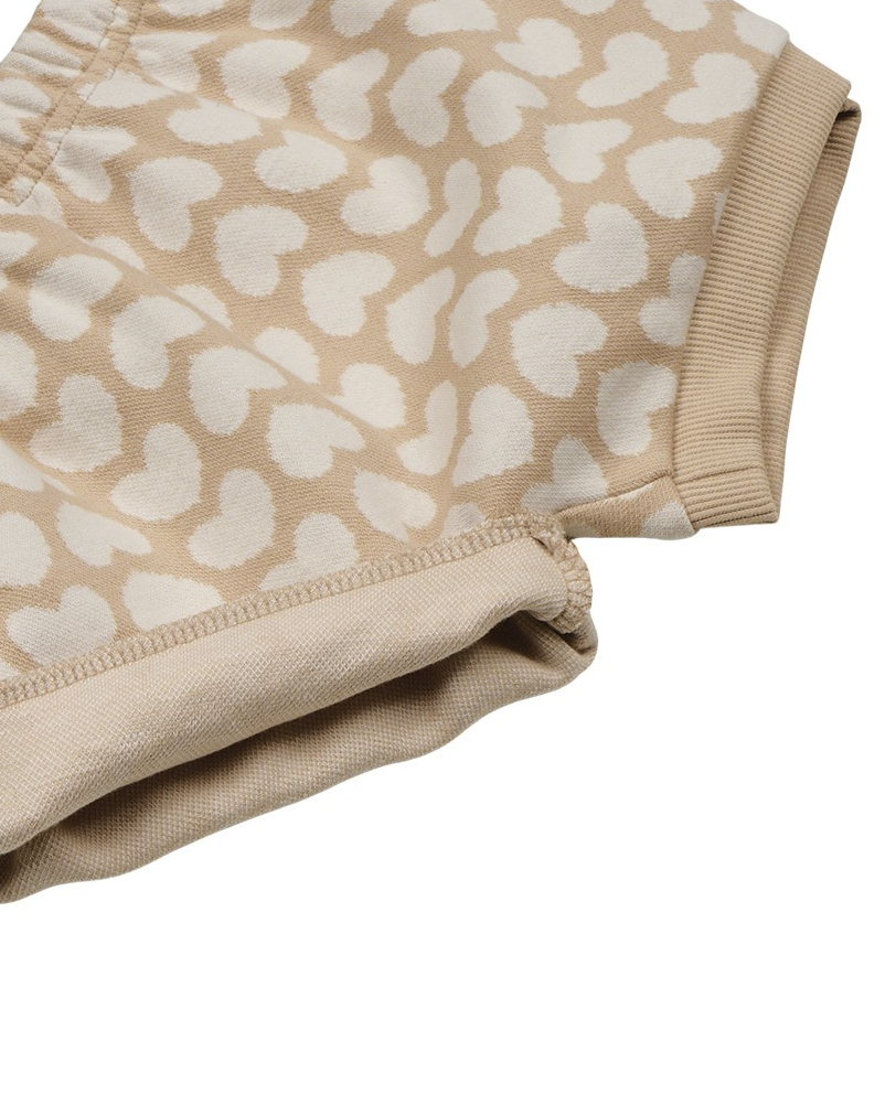 [BABY SET] Beige BB Heart Pattern Knit Cardigan & Bloomers