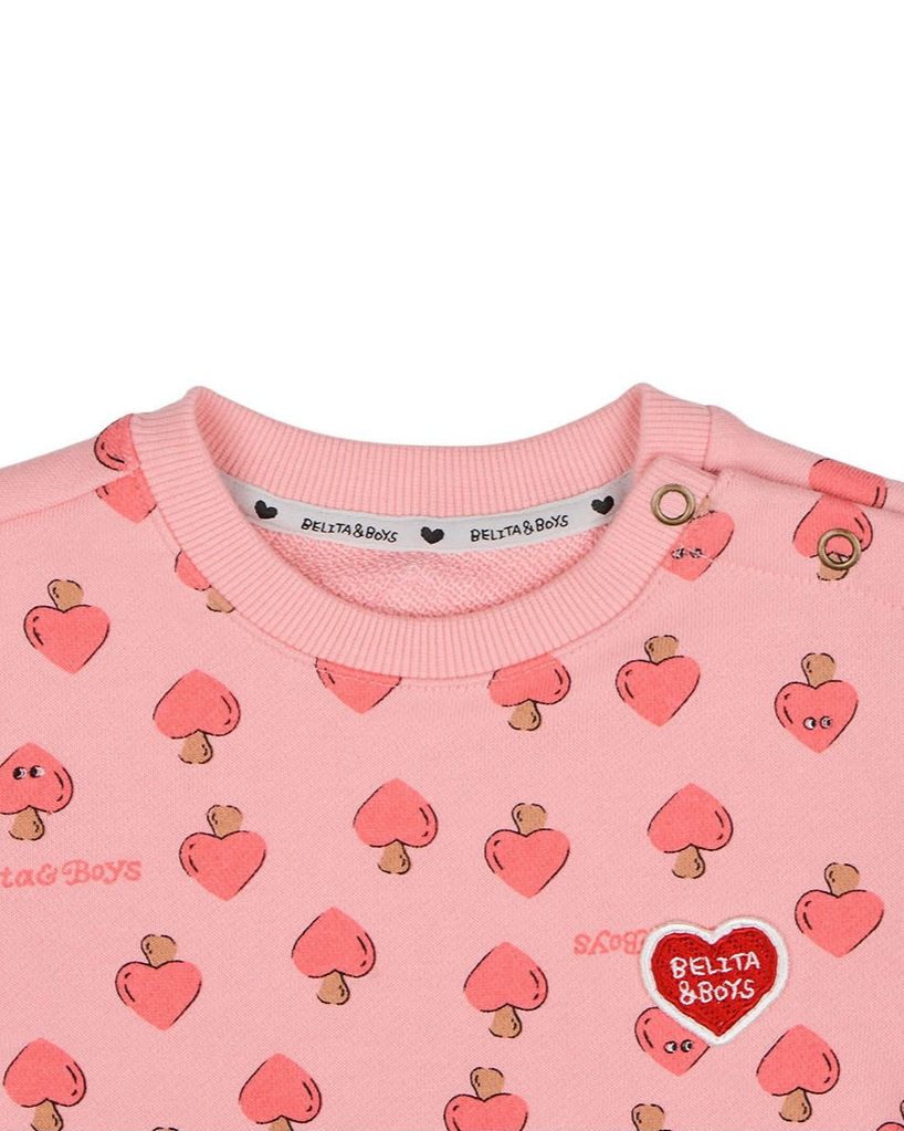 [BABY SET] Pink Mushroom Pattern Frill Jogger