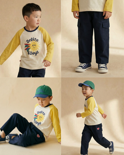 Navy BB Heart Fatigue Cargo Pants