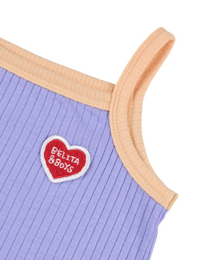 [BABY GIRL SET] Violet BB Heart Two-Tone Sleeveless One Mile