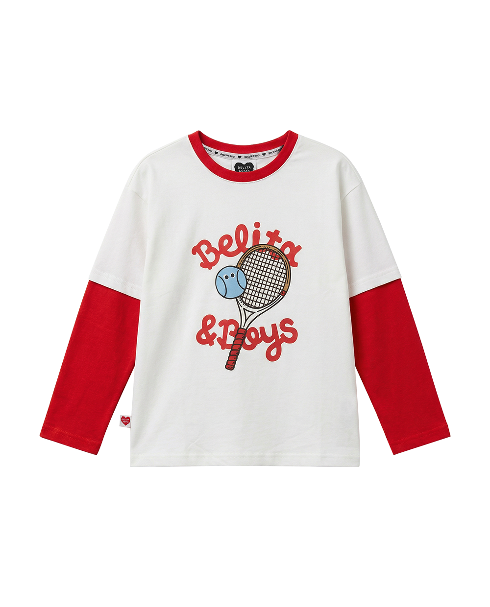 Red Tennis Layered Long Sleeve