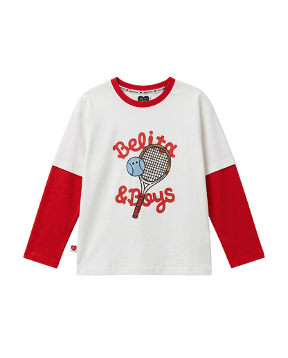 Red Tennis Layered Long Sleeve