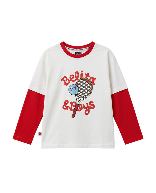 Red Tennis Layered Long Sleeve