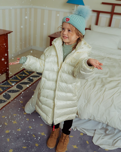 Mint BB Heart Pompom Beanie